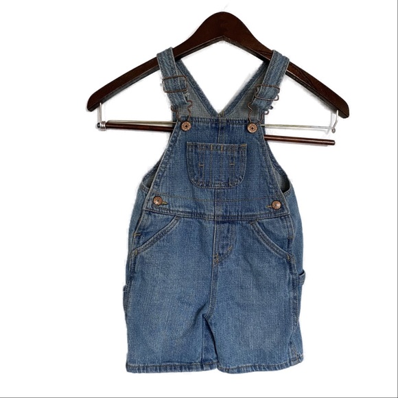 Levi’s baby denim short overalls size 24 months - Picture 1 of 6